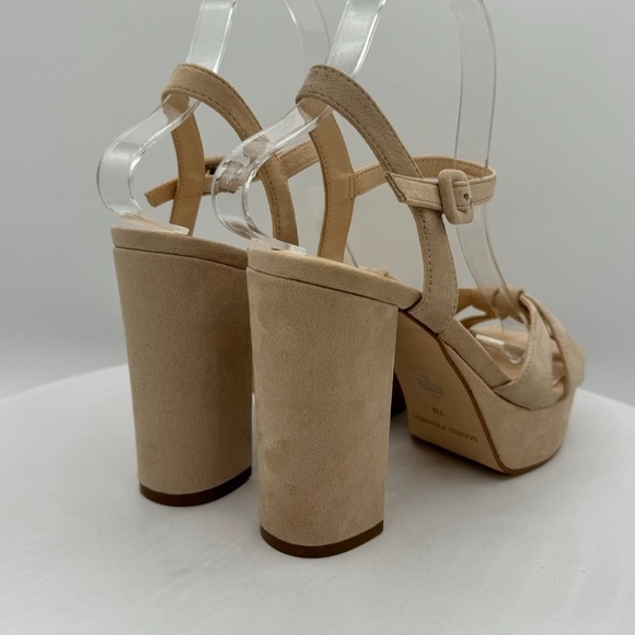 MARC FISHER DAMASK WOMENS SUEDE PLATFORM SANDALS SIZE 7 COLOR LIGHT PINK NWT - Picture 4 of 9